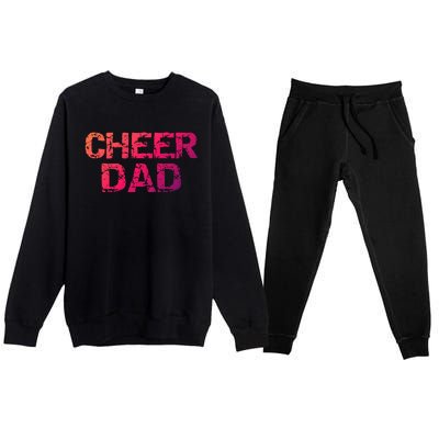 Cheerleading Gift Cheerleader Father Idea Cheer Dad Meaningful Gift Premium Crewneck Sweatsuit Set