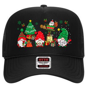 Cute Gnomes Christmas Santa Claus Gnome Xmas Family Matching High Crown Mesh Back Trucker Hat