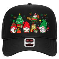 Cute Gnomes Christmas Santa Claus Gnome Xmas Family Matching High Crown Mesh Back Trucker Hat