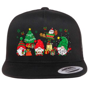 Cute Gnomes Christmas Santa Claus Gnome Xmas Family Matching Flat Bill Trucker Hat