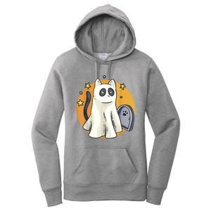 Cute Ghost Cat Funny Halloween Outfit Costumes Black Cat Women's Pullover Hoodie