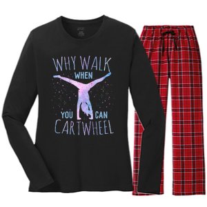 Cartwheel Gymnast Women's Long Sleeve Flannel Pajama Set 