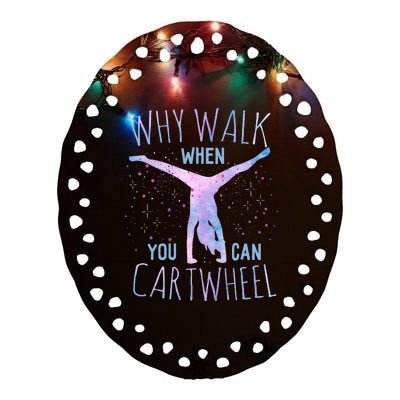 Cartwheel Gymnast Ceramic Oval Ornament