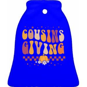 Cousins Giving Cute Pumpkin Cousin Crew Thanksgiving Family Gift Ceramic Bell Ornament