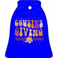 Cousins Giving Cute Pumpkin Cousin Crew Thanksgiving Family Gift Ceramic Bell Ornament