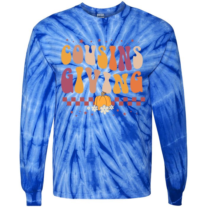 Cousins Giving Cute Pumpkin Cousin Crew Thanksgiving Family Gift Tie-Dye Long Sleeve Shirt