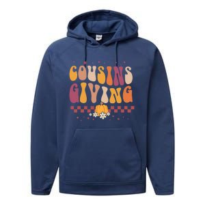 Cousins Giving Cute Pumpkin Cousin Crew Thanksgiving Family Gift Performance Fleece Hoodie