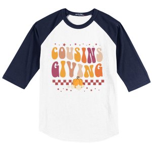 Cousins Giving Cute Pumpkin Cousin Crew Thanksgiving Family Gift Baseball Sleeve Shirt