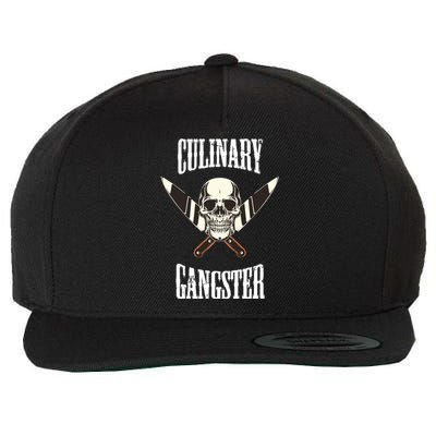 Culinary Gangster Chef Cook Kitchen Baker Food Preparation Funny Gift Wool Snapback Cap