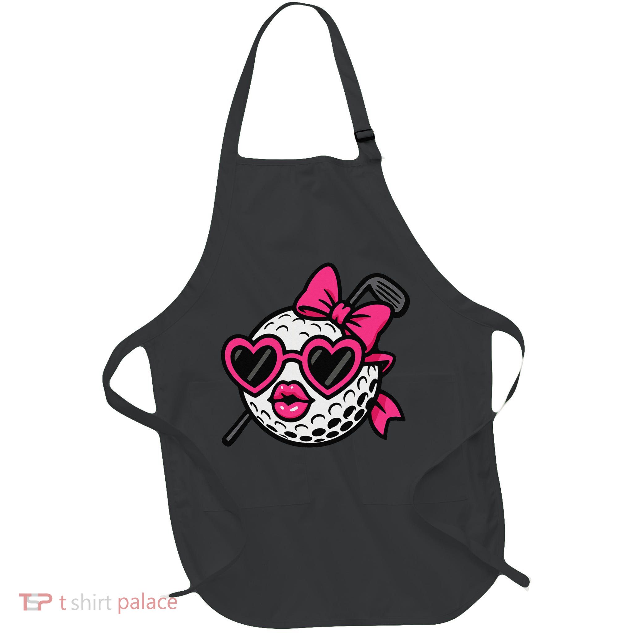 Coquette Golf Chic Preppy Style Cute Fashion Women Full-Length Apron With Pockets