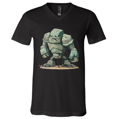 Cool Golem Costume V-Neck T-Shirt