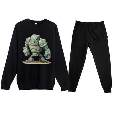 Cool Golem Costume Premium Crewneck Sweatsuit Set