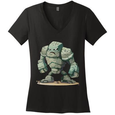 Cool Golem Costume Women's V-Neck T-Shirt