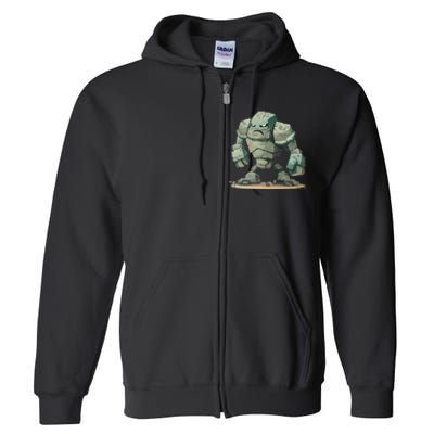 Cool Golem Costume Full Zip Hoodie