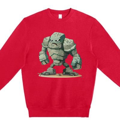 Cool Golem Costume Premium Crewneck Sweatshirt