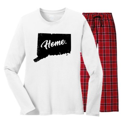 Connecticut Gifts Connecticut Home State Of Conn Pride Women's Long Sleeve Flannel Pajama Set 