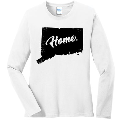 Connecticut Gifts Connecticut Home State Of Conn Pride Ladies Long Sleeve Shirt