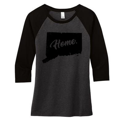 Connecticut Gifts Connecticut Home State Of Conn Pride Women's Tri-Blend 3/4-Sleeve Raglan Shirt