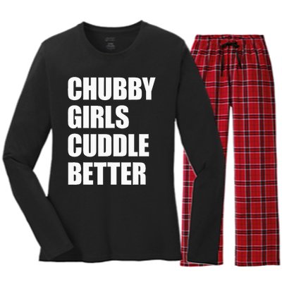 Chubby Girl Cuddle Better Women's Long Sleeve Flannel Pajama Set 