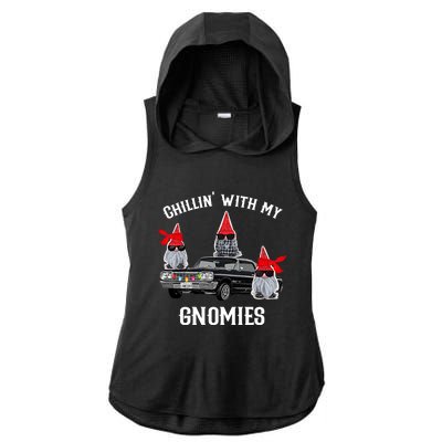 Christmas Gnomes Chillin With My Gnomies Homies Chillin Gift Ladies PosiCharge Tri-Blend Wicking Draft Hoodie Tank