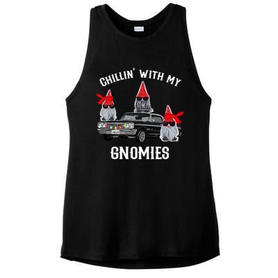 Christmas Gnomes Chillin With My Gnomies Homies Chillin Gift Ladies PosiCharge Tri-Blend Wicking Tank