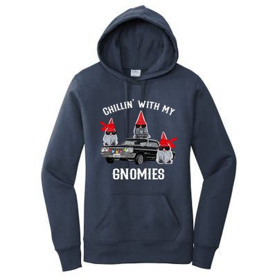 Christmas Gnomes Chillin With My Gnomies Homies Chillin Gift Women's Pullover Hoodie