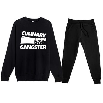 Culinary Gangster Chef Gift Premium Crewneck Sweatsuit Set