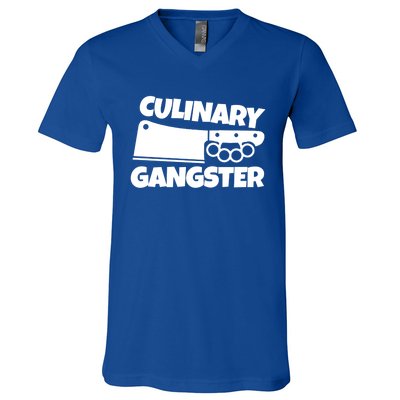 Culinary Gangster Chef Gift V-Neck T-Shirt