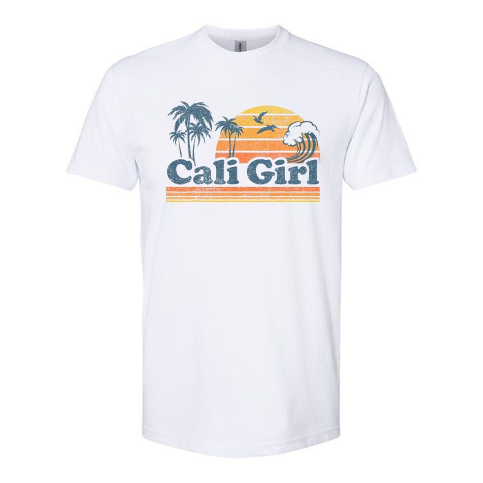 Cali Girl California Beach Summer Vacation Vintage 70s Retro Softstyle CVC T-Shirt