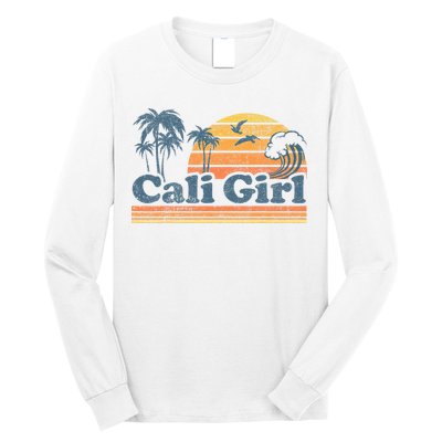 Cali Girl California Beach Summer Vacation Vintage 70s Retro Long Sleeve Shirt