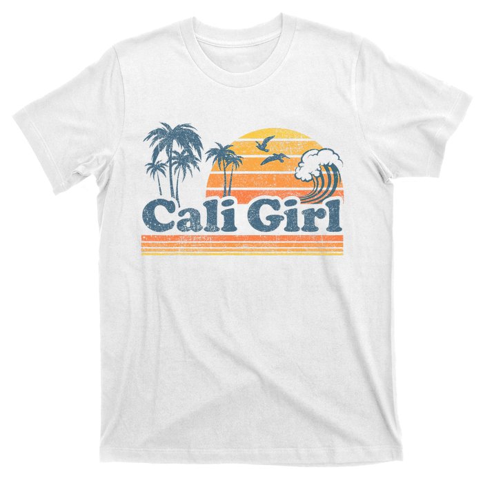 Cali Girl California Beach Summer Vacation Vintage 70s Retro T-Shirt