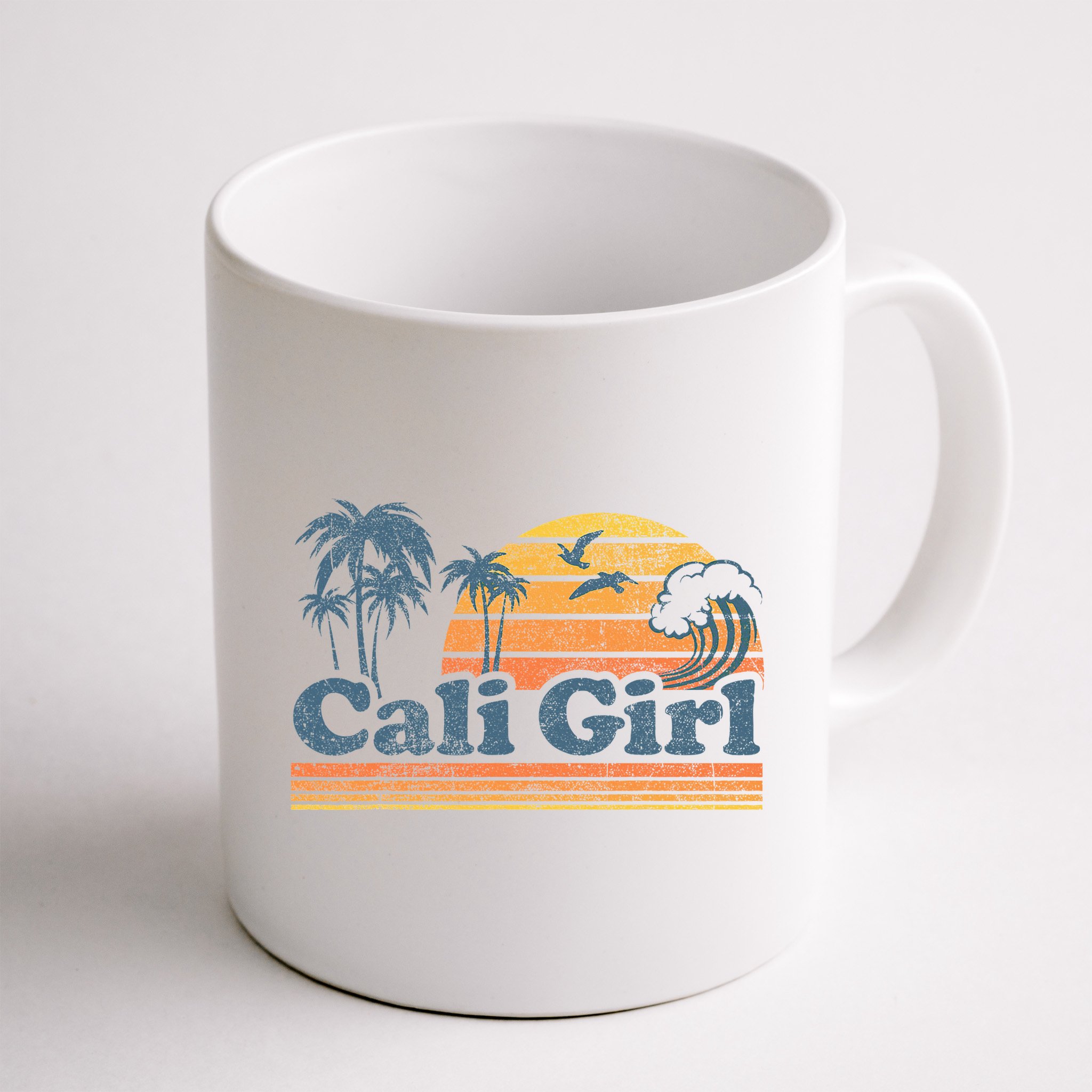 Cali Girl California Beach Summer Vacation Vintage 70s Retro Mug
