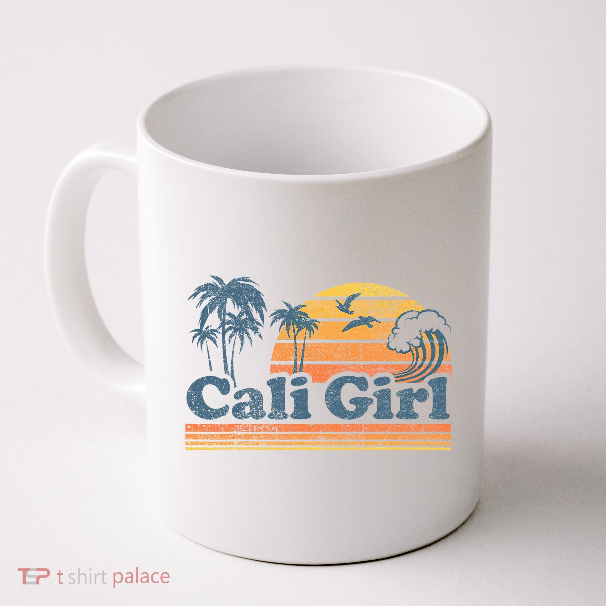 Cali Girl California Beach Summer Vacation Vintage 70s Retro Mug