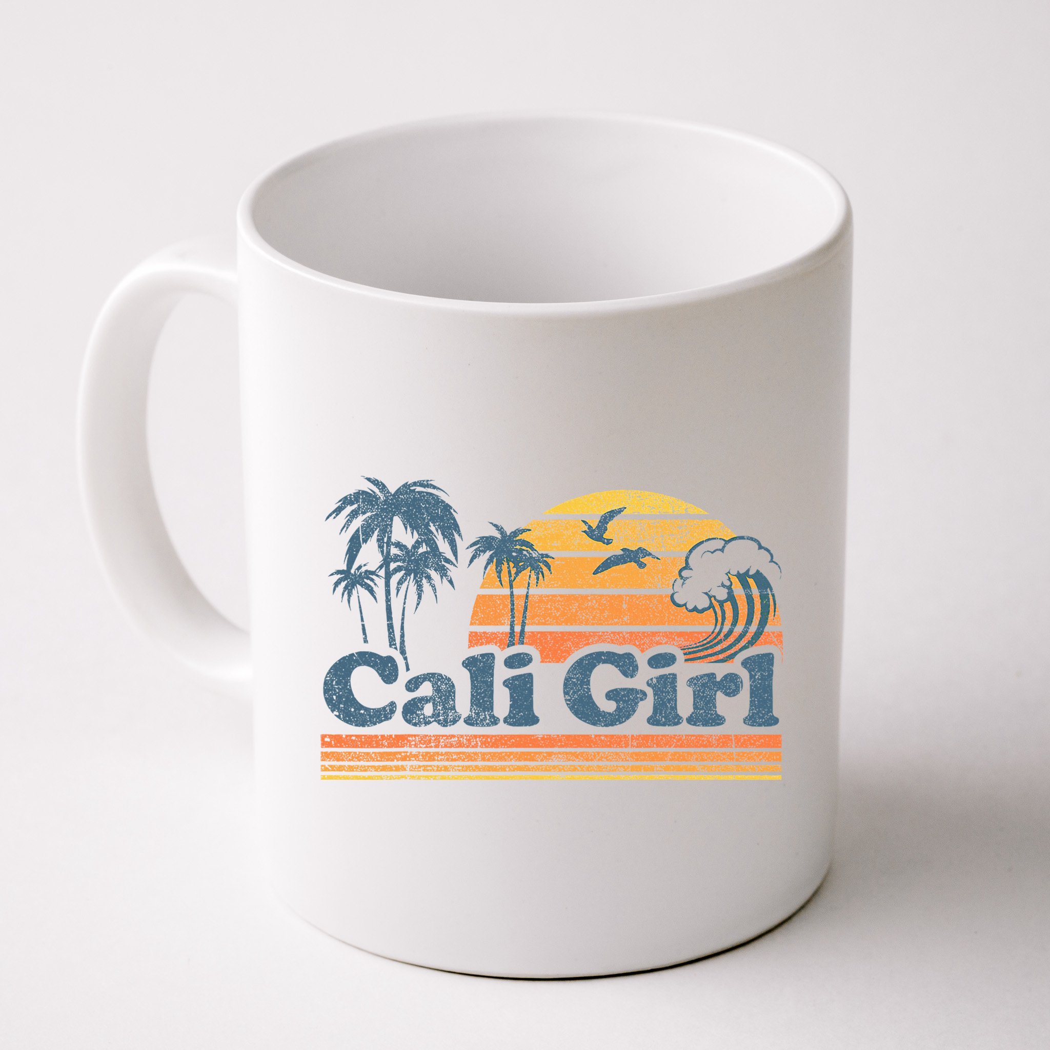 Cali Girl California Beach Summer Vacation Vintage 70s Retro Mug