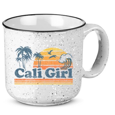 Cali Girl California Beach Summer Vacation Vintage 70s Retro 15oz Campfire Ceramic Mug