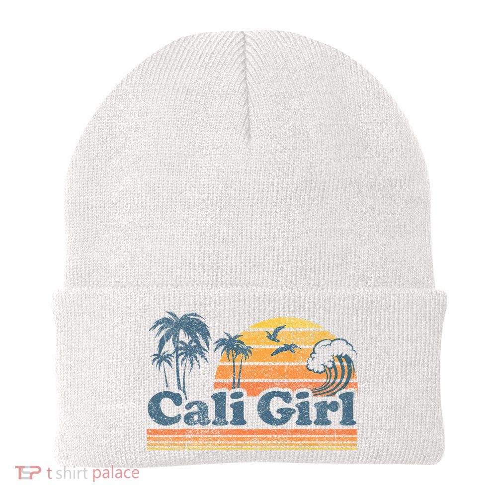 Cali Girl California Beach Summer Vacation Vintage 70s Retro Beanie