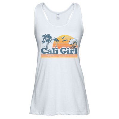 Cali Girl California Beach Summer Vacation Vintage 70s Retro Ladies Essential Flowy Tank