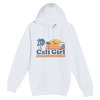 Cali Girl California Beach Summer Vacation Vintage 70s Retro Premium Pullover Hoodie