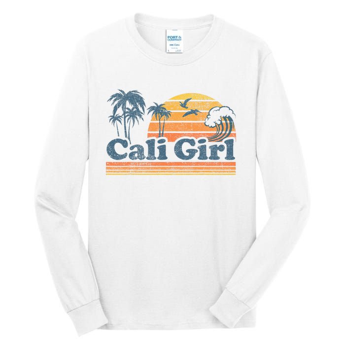 Cali Girl California Beach Summer Vacation Vintage 70s Retro Tall Long Sleeve T-Shirt