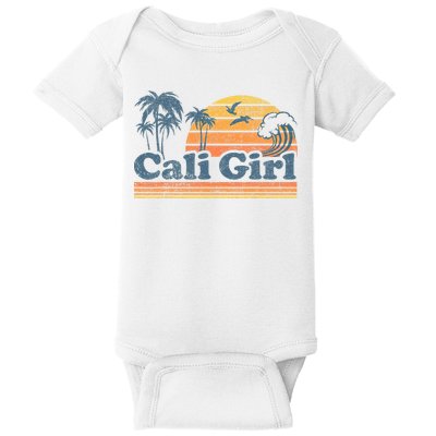 Cali Girl California Beach Summer Vacation Vintage 70s Retro Baby Bodysuit