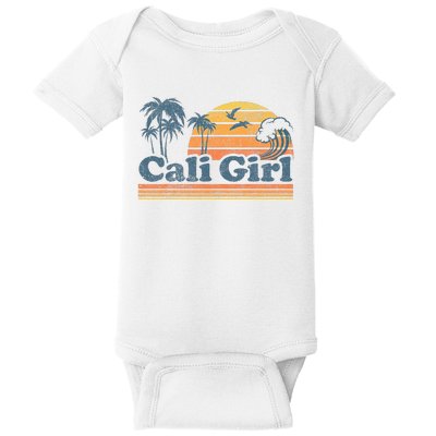 Cali Girl California Beach Summer Vacation Vintage 70s Retro Baby Bodysuit