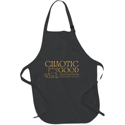 Chaotic Good Cat Good Intentions Questionable Methods Full-Length Apron With Pockets