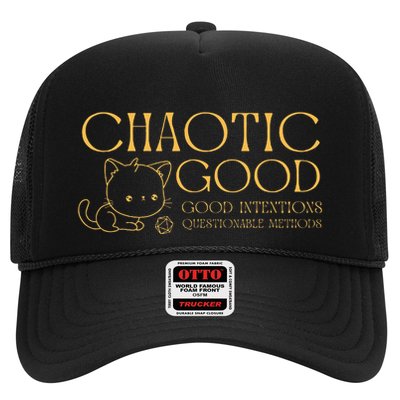 Chaotic Good Cat Good Intentions Questionable Methods Trucker Hat