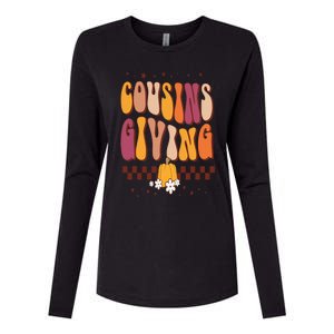 Cousins Giving Cute Pumpkin Cousin Crew Thanksgiving Family Womens Cotton Relaxed Long Sleeve T-Shirt