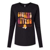 Cousins Giving Cute Pumpkin Cousin Crew Thanksgiving Family Womens Cotton Relaxed Long Sleeve T-Shirt