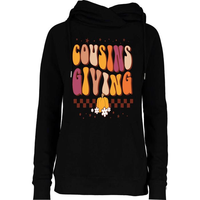 Cousins Giving Cute Pumpkin Cousin Crew Thanksgiving Family Womens Funnel Neck Pullover Hood