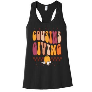 Cousins Giving Cute Pumpkin Cousin Crew Thanksgiving Family Women's Racerback Tank