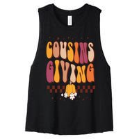 Cousins Giving Cute Pumpkin Cousin Crew Thanksgiving Family Women's Racerback Cropped Tank