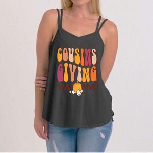 Cousins Giving Cute Pumpkin Cousin Crew Thanksgiving Family Women's Strappy Tank