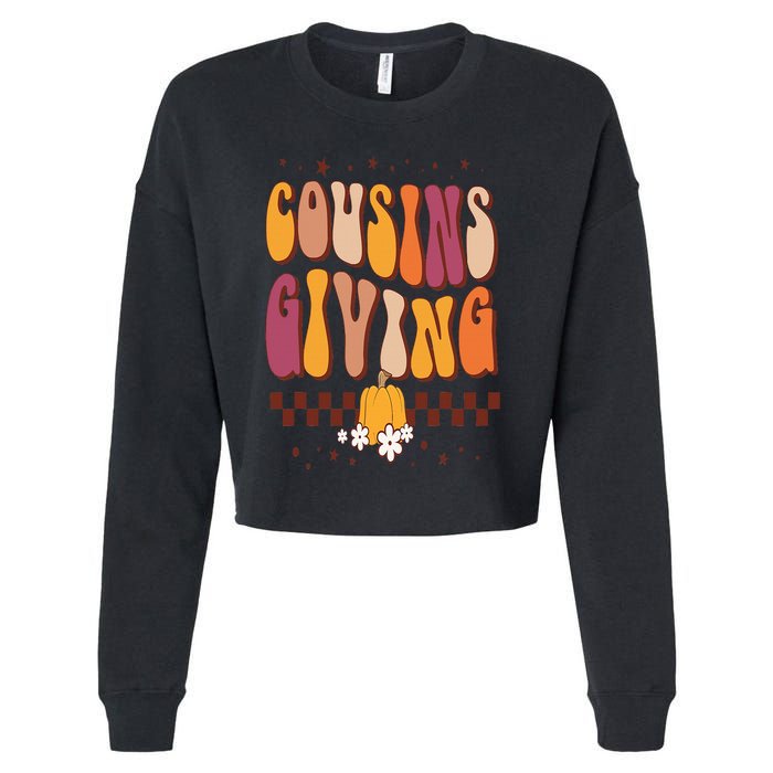 Cousins Giving Cute Pumpkin Cousin Crew Thanksgiving Family Cropped Pullover Crew